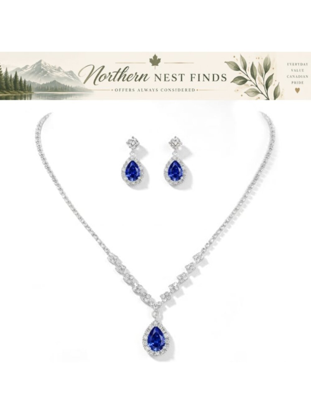 Crystal Rhinestone Bridal Necklace Earrings Set Wedding Prom Jewelry